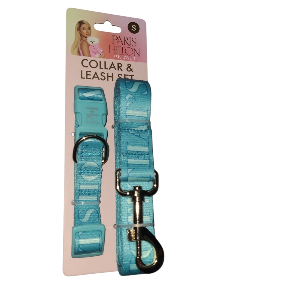 Paris Hilton THAT'S HOT Turquoise Collar & Leash Set